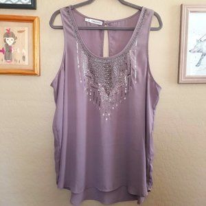 Maurices Mauve Beaded Tank - Size 1